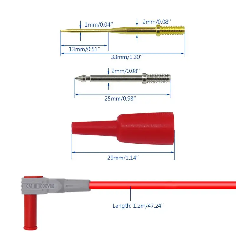 

Digital Multimeter Probes Test Probes Leads Replaceable Needles Kits Clearance Cable Wire Tips Alligator Clip