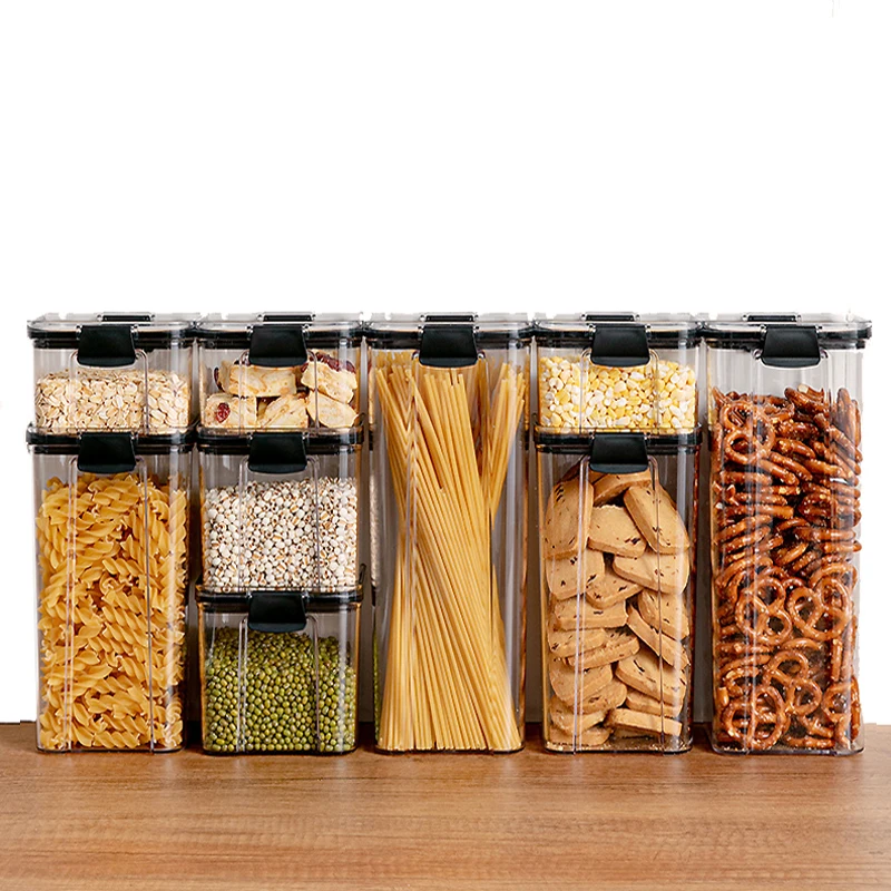 

Good Quality Eco-friendly Airtight Plastic Dry Food Cereal Storage Container Kitchen Containers