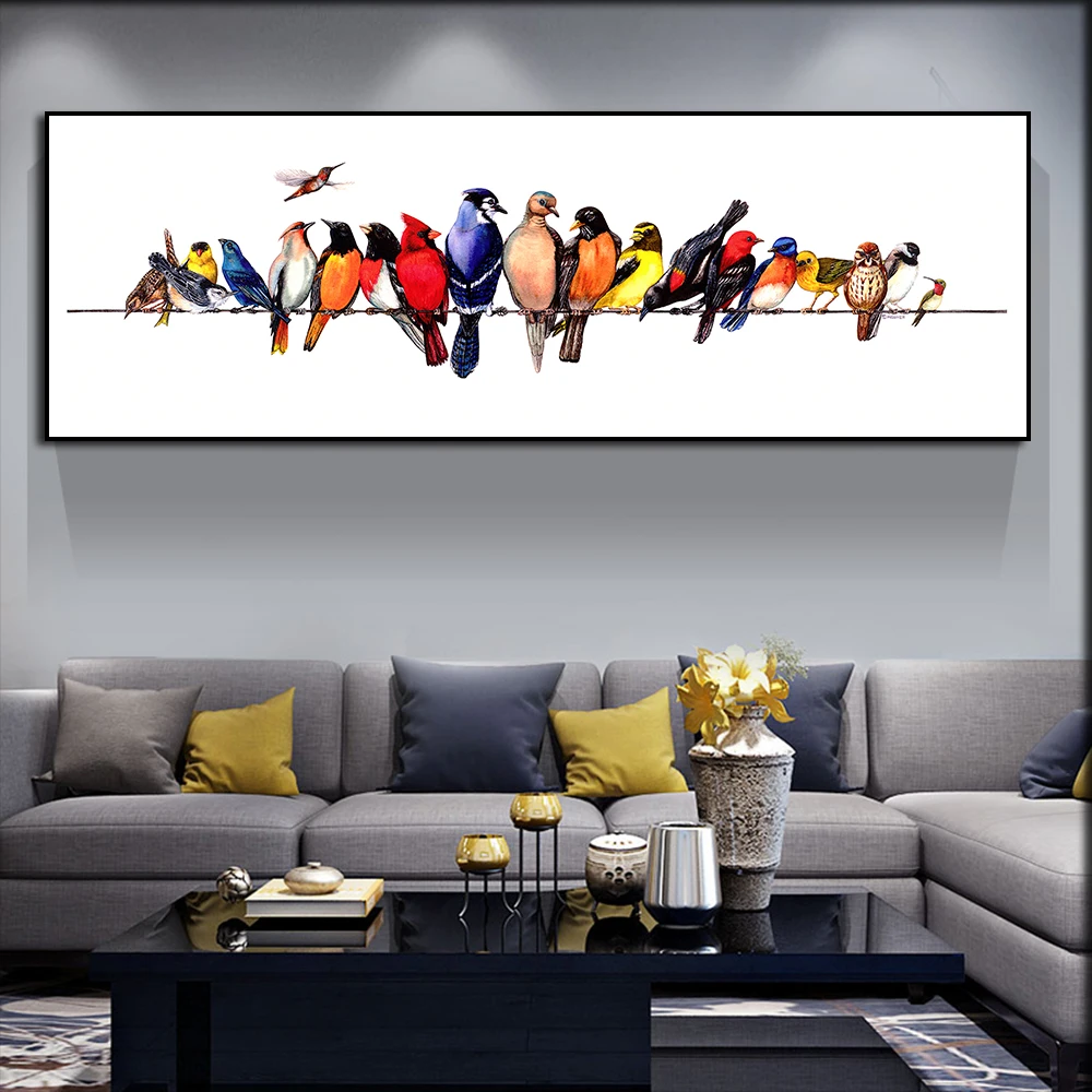 

New Modern Living Room wall Art Animal Little Bird Bedside Banners Poster Canvas Painting Picture Wall Art Home Decoration