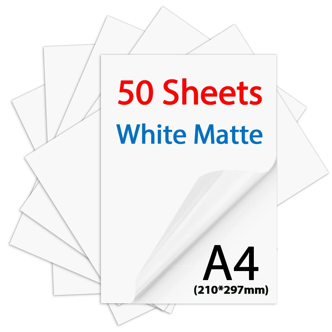 50 листов матовой фотобумаги белая Водонепроницаемая самоклеящаяся бумага A4 210*297