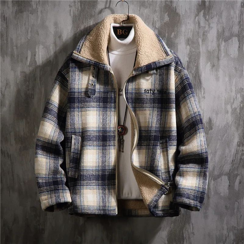 

Мужская куртка, оптовая продажа, модная куртка, Мужская куртка-бомбер, Мужская Ретро одежда, теплая Повседневная клетчатая куртка, Одежда бо...