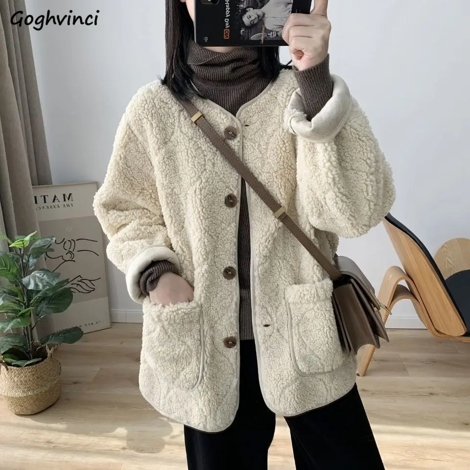 Куртка Женская Базовая с круглым вырезом однобортный элегантный утепленный