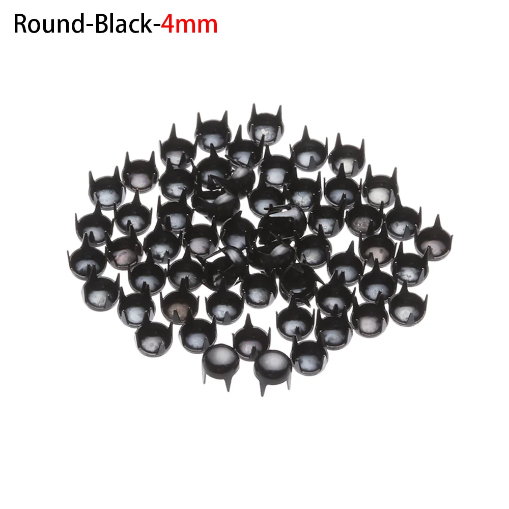 Round-Black-4mm 50 шт ультра-маленькие металлические пряжки для куклы, одежда для детей 4/5 мм супер мини Star/круглый Форма сумки пряжки ювелирные изделия DIY кукла кнопки аксессуары для куклы - Цвет: Round-Black-4mm