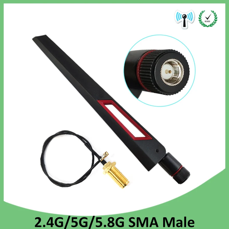 

Двухдиапазонная Антенна GRANDWISDOM 10P 2,4g 5,8g 8dbi sma male wlan Wi-Fi роутер tp link антенна IPX ipex 1 SMA разъем