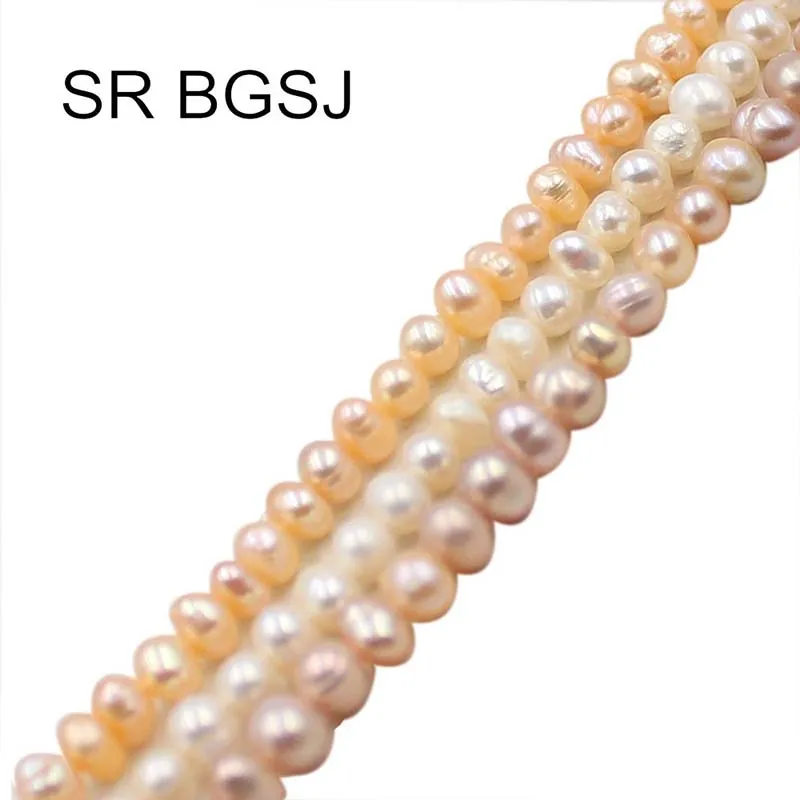 

Free Shipping 10 Strands 4-5mm Wholesale Nearly Round Freshwater Pearl Beads Jewelry Making Strand 15"