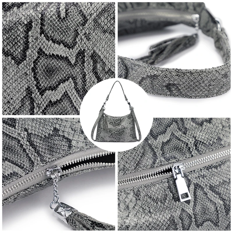 Сумка-хобо женская из экокожи с принтом животных и кисточками | Багаж сумки