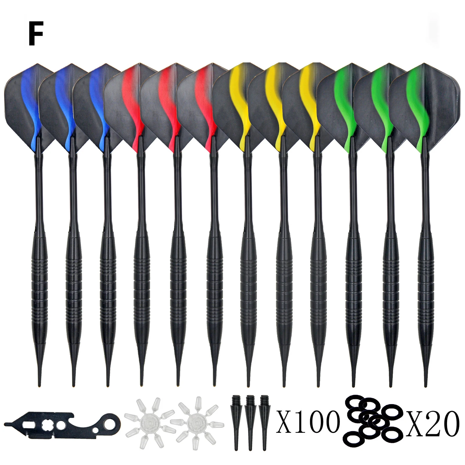 

12Pcs Soft Darts Shaft Tip Flights with Bag Gaskets Blade Protector Replacement Indoor Outdoor Sports Accessories