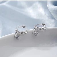 korean earrings 2021trend simple small exquisite single row zircon earrings for girls women hoop earrings