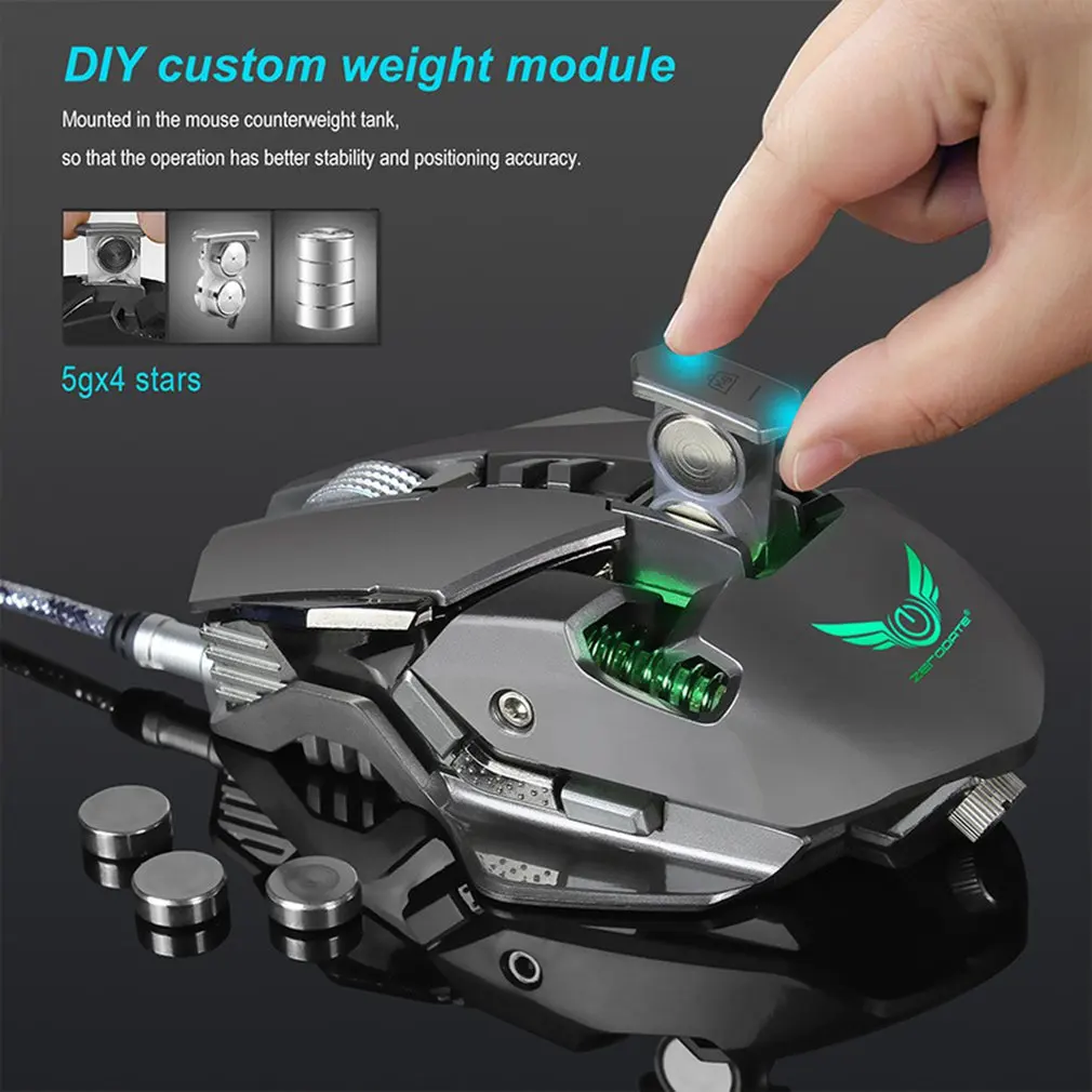 Mechanical Gaming Mouse Game Inexpensive Mice Adjustable 4000 dpi 7 Programmable Keys LED Backlight | Компьютеры и офис