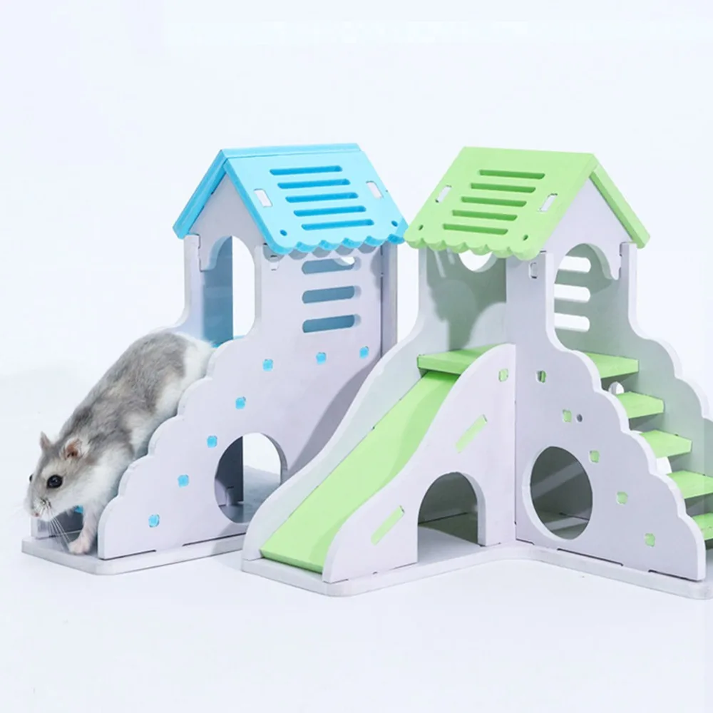 

Wooden hamster staircase bedroom Golden Bear nest small pet bed chinchilla guinea pig small pet cage toys pet supplies