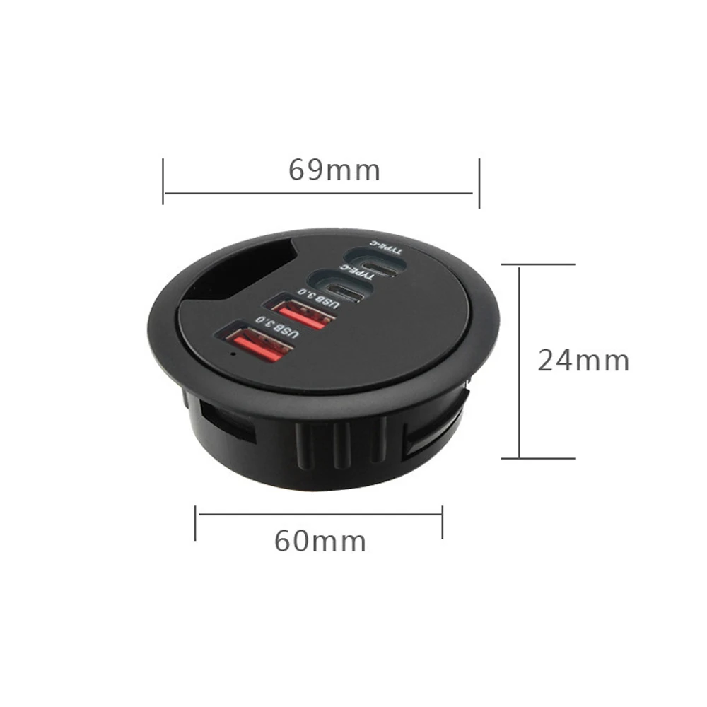 usb hub mount in desk hubs usb 3 0 hub with power supply adapter dual type c port for charging for ipad tablet smart phones free global shipping