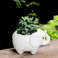 white ceramic hippo planter decorative flower pot multifunctional container holder animal figurines home garden decor vase