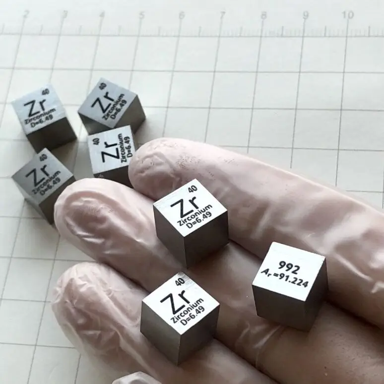 

High Purity 99.2 Pure Zirconium Zr Carved Element Periodic Table 10mm Cube