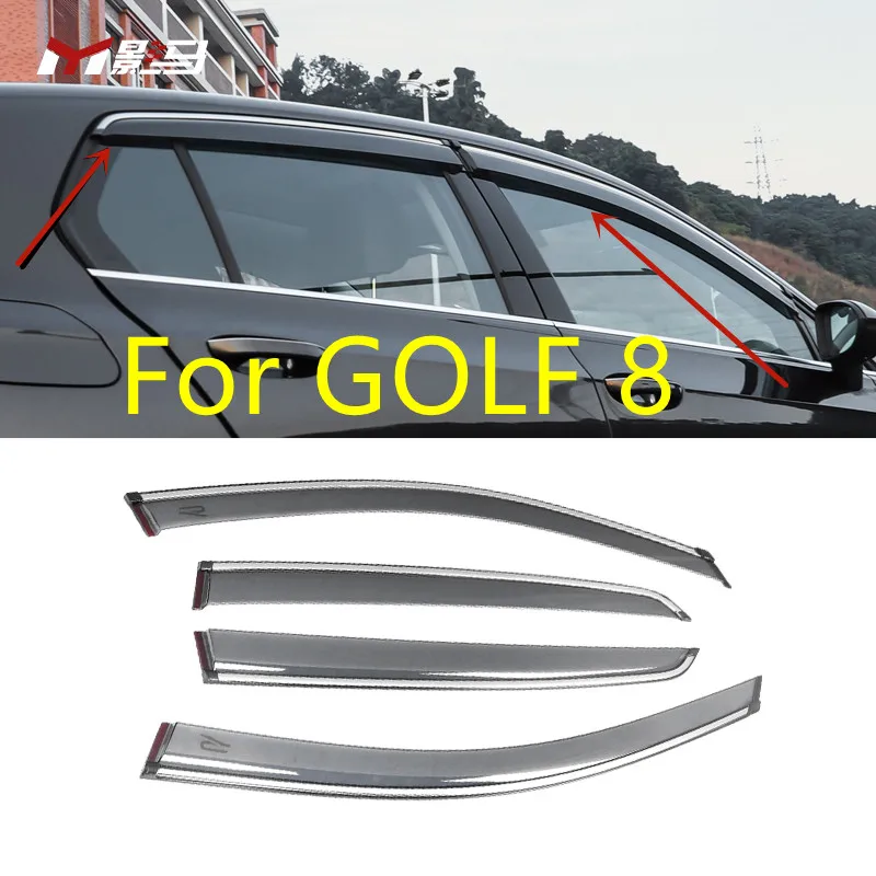 

For Volkswagen Golf 8 special Windows visor 2021 MK8 RLINE modified window eyebrow rain shield decorative car accessories