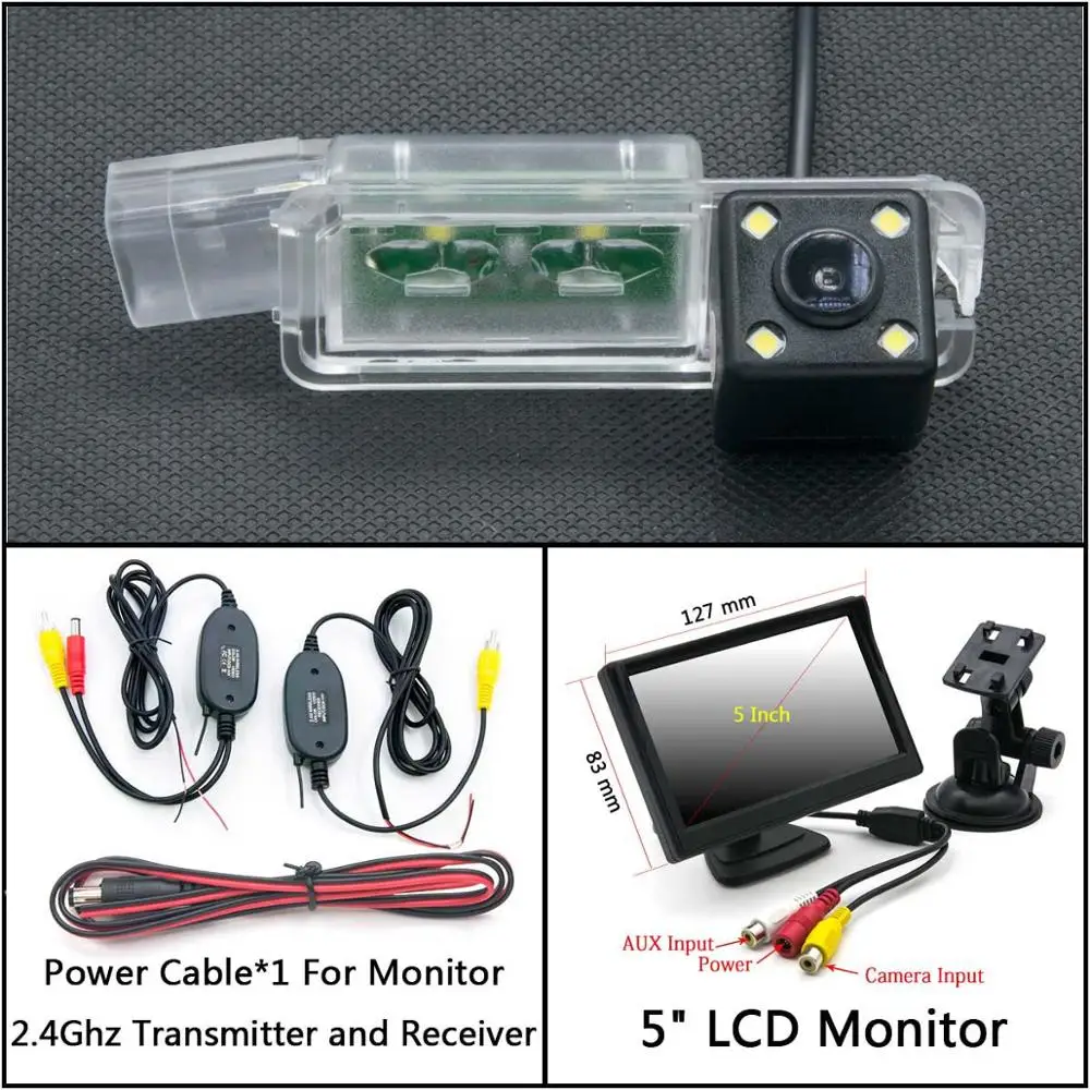 C Wireless 5inch LCD 4 Светодиодный свет камера заднего вида для Volkswagen VW golf 5 golf V golf MK5 golf 7 golf 6 Passat CC автомобильный парковочный ЖК-зеркальный монитор - Название цвета: C Wireless 5inch LCD