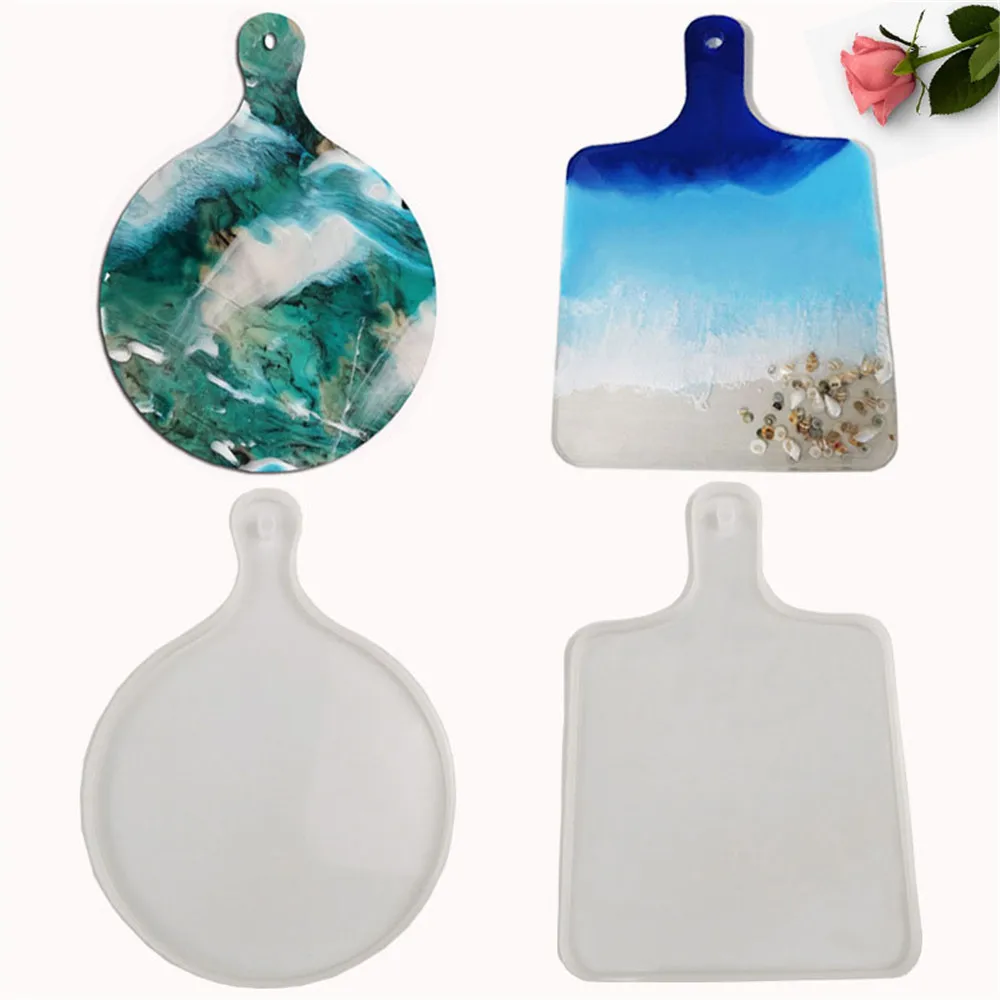 Ручка ручной работы лоток плесень с украшением в виде кристаллов эпоксидная