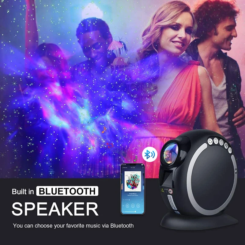 Ночник-проектор звездного неба с Bluetooth вращающийся светильник дистанционным