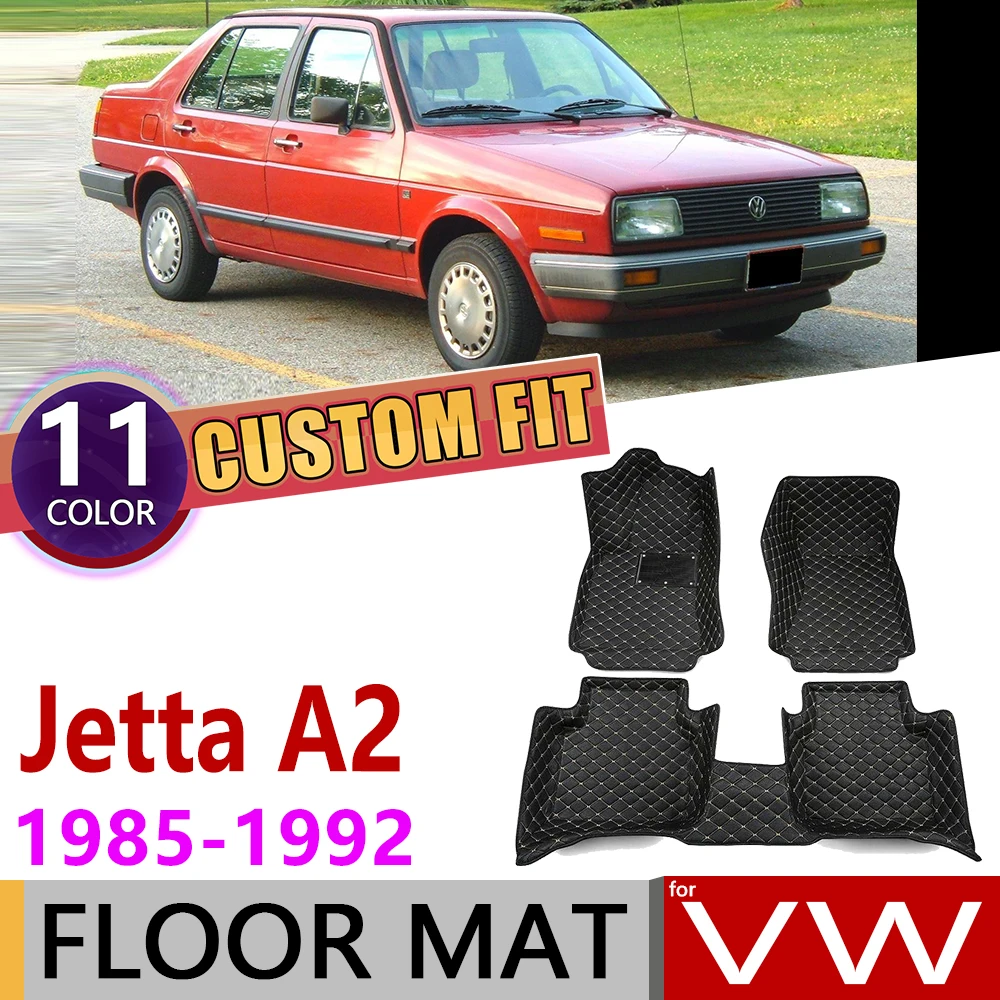Кожаный автомобильный коврик на заказ для Volkswagen VW Jetta A2 1985 ~ 1992 5 мест ног