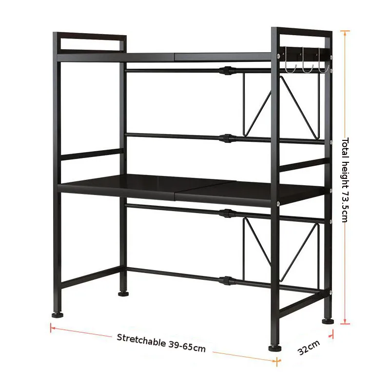 

2-Tier/3-Tier Microwave Shelf Rack Kitchen Shelf Spice Organizer Storage Rack Bathroom Organizer Shelf Book Shoes Shelve