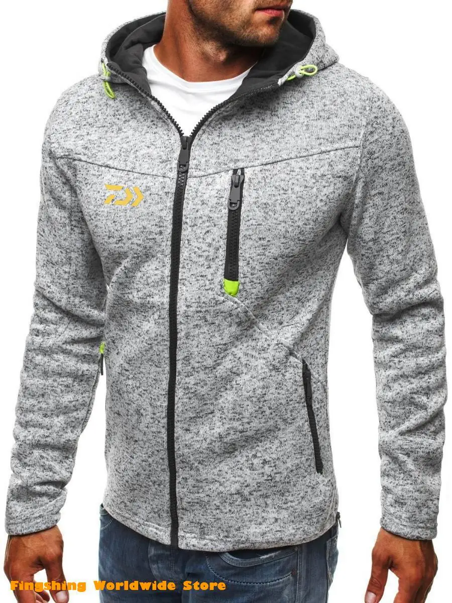 Hoodies Men 2020 Long Sleeve DAIWA Fishing Clothing Mans Zipper Sweatshirt Male Tracksuit Autumn Hoody Coat Jacket | Спорт и