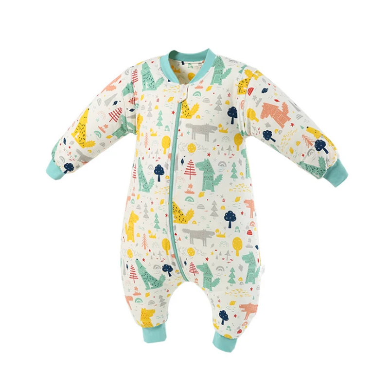 

Cotton Sleeping Bag Long Sleeve Winter Cartoon Split Leg Summer Muslin Style Baby Cloth Fit 0~6 Year Baby