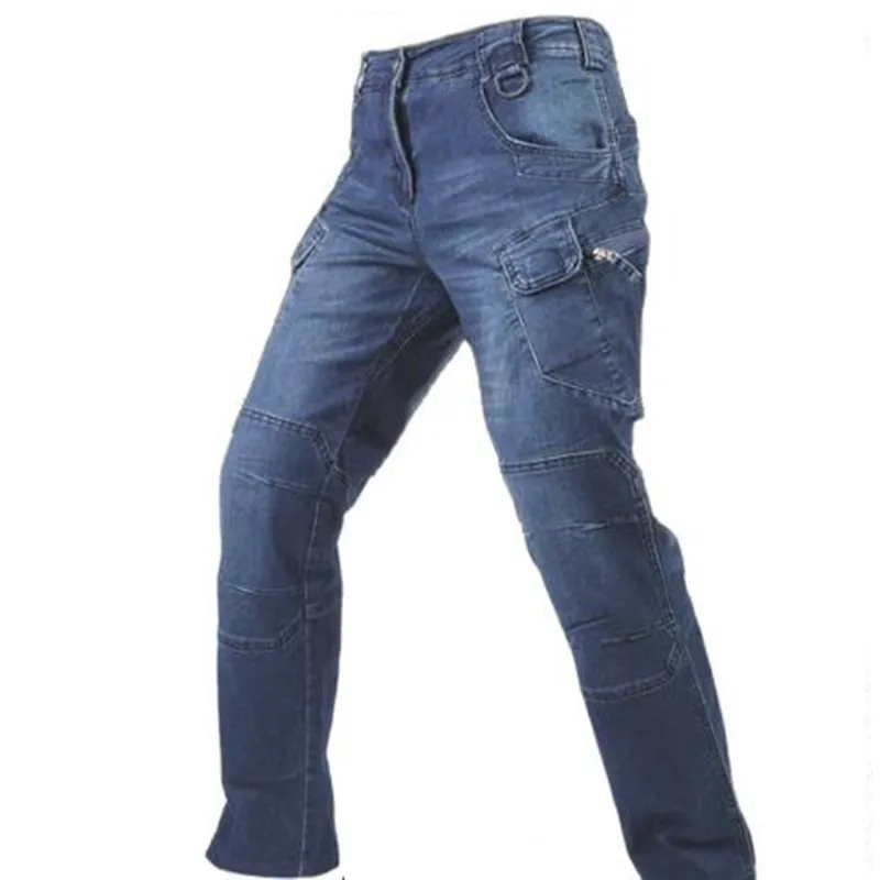 Men Tactical Denim Pants Jeans Trousers Comfortable length pants multi pockets men Stretch Jeans