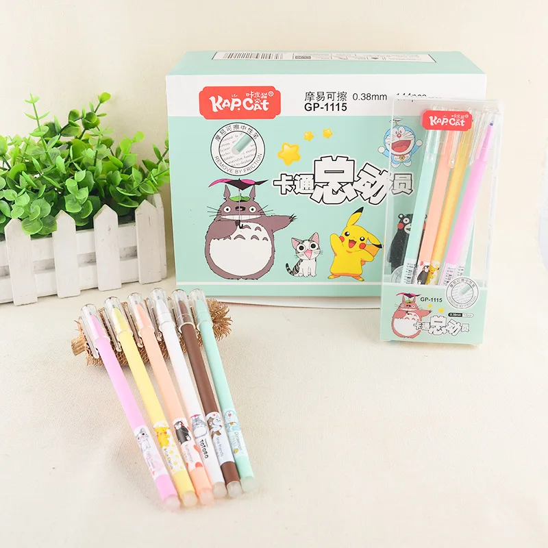 1 шт. кавайная офисная стираемая гелевая ручка с милым рисунком кумамона школьные