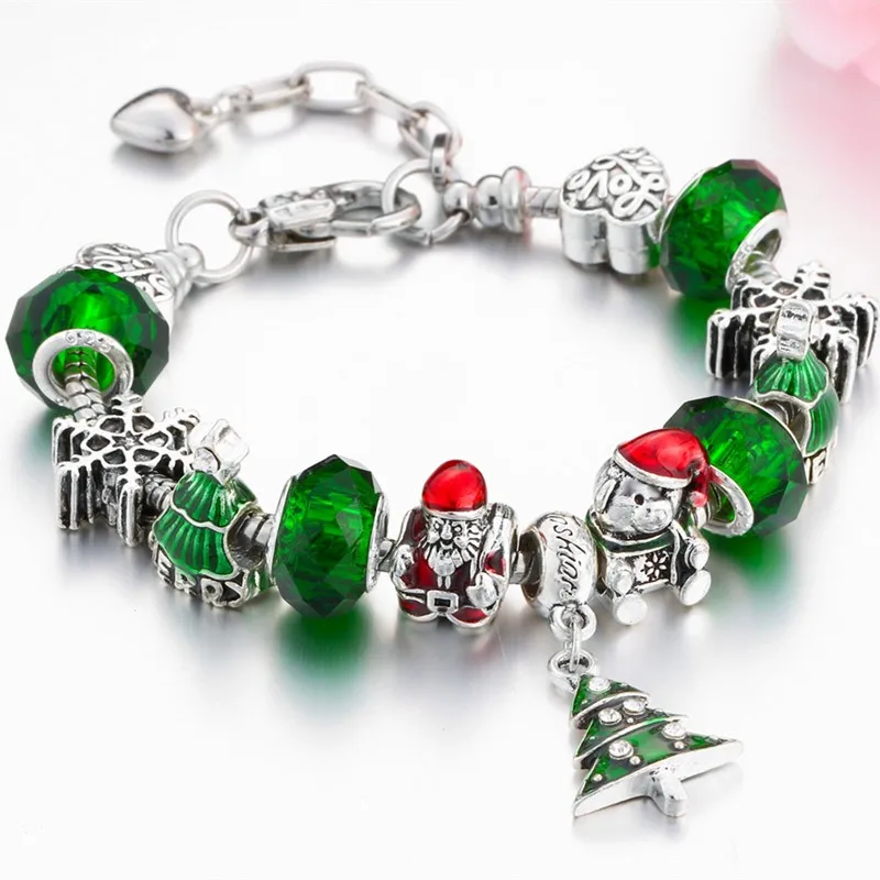 DIY европейский и американский браслет с рождественской елкой Сантой счастливым
