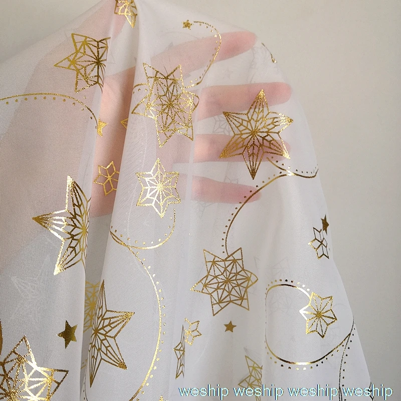 Обесцвечивающая блестящая пятиконечная ткань из органзы бронзовая hanfu/lolita/ткань