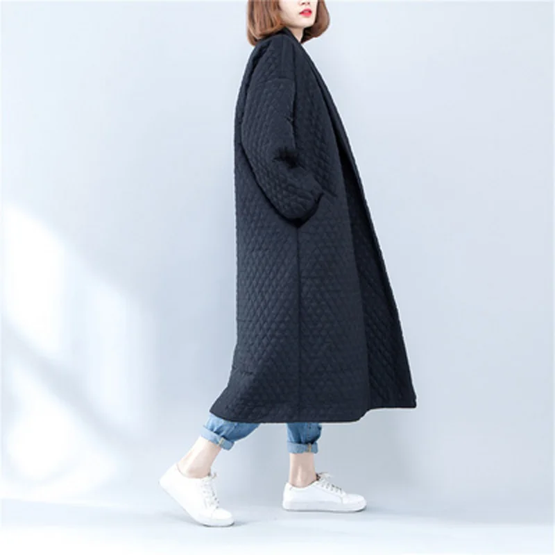 Retro Winter Jacket Women Stylish Oversize Quilted Coat Maxi Long Large Plus Size Female 2019 Fall Autumn Lady Clothes Outerwear |