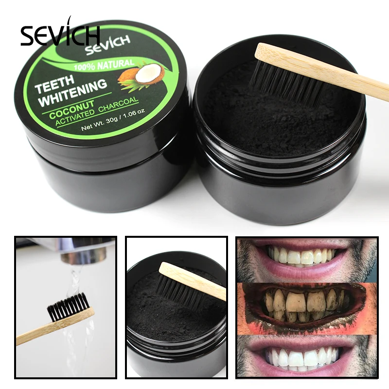 

Sevich 30g Tooth Whitening Powder Smoke Coffee Tea Stain Remove Bamboo Activated Coconut Teeth Whitening Charcoal Powder