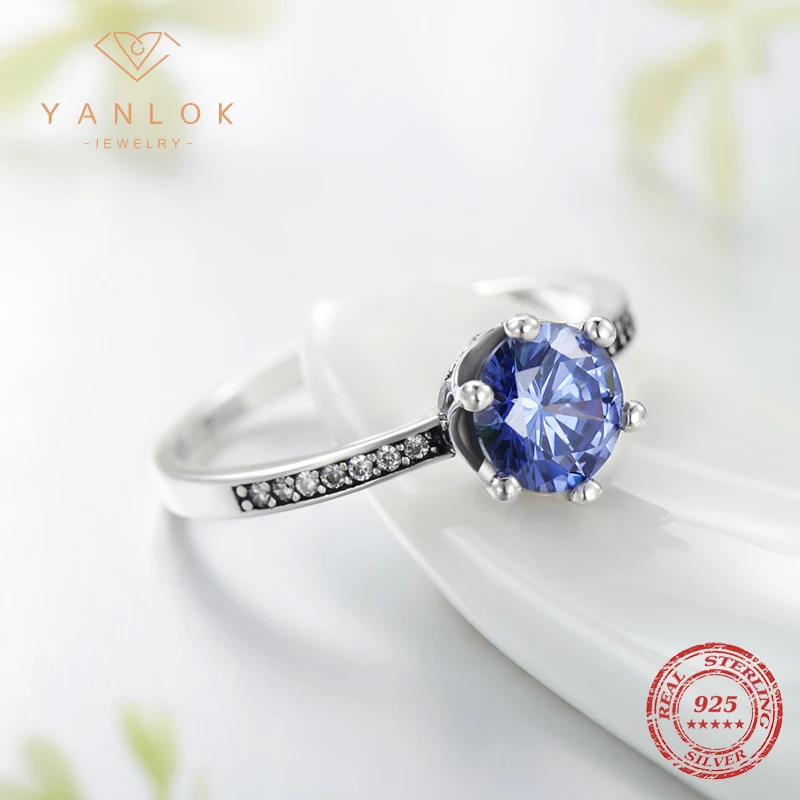 Женское кольцо из серебра 925 пробы с фианитом и танзанитом | Украшения аксессуары