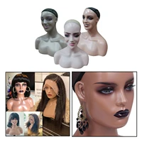 manikin head female realistic with shoulder wig head stand mannequin head for wigs making wigs display showcase counter market