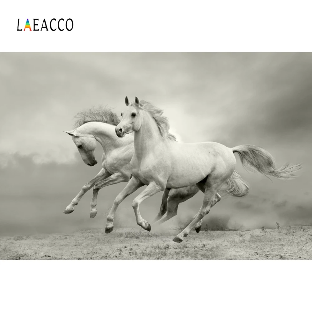 Laeacco фоны для фотосъемки с бегущей лошадью декорация интерьера фотофон