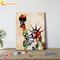 chenistory paint by number statue of liberty drawing on canvas handpainted art gift diy pictures by number kits home decoration