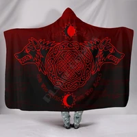 viking style hooded blanket skoll and hati red 3d printed wearable blanket adults for kids hooded blanket