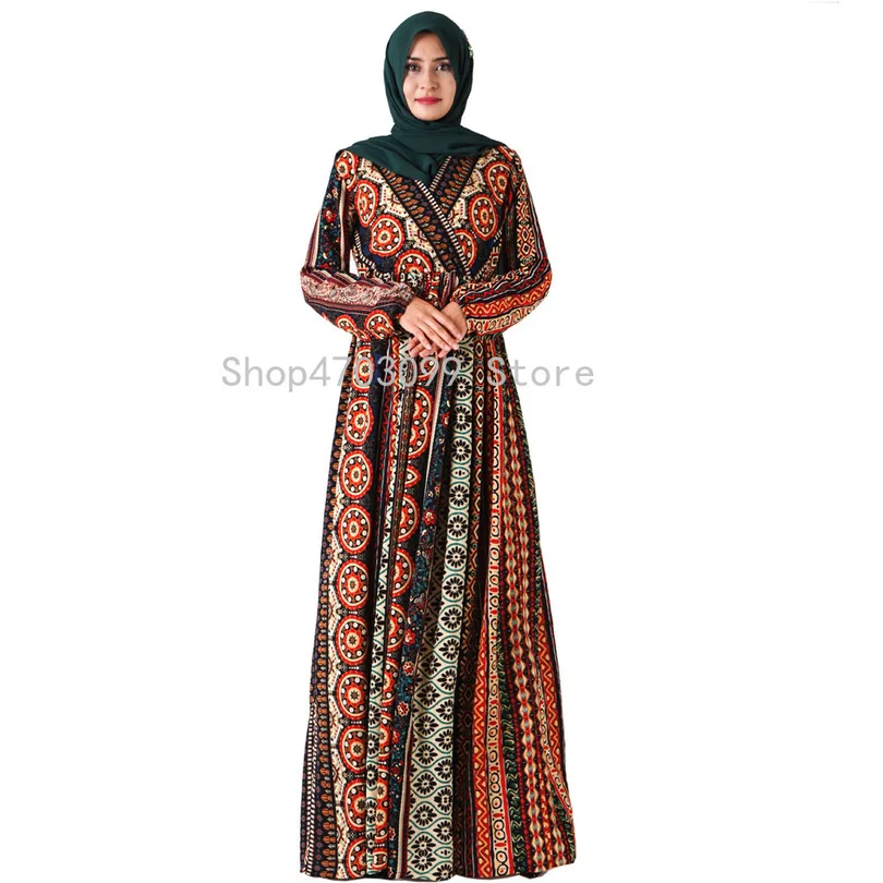 Винтаж мусульманское платье Абая исламской Костюмы для Для женщин Малайзии
