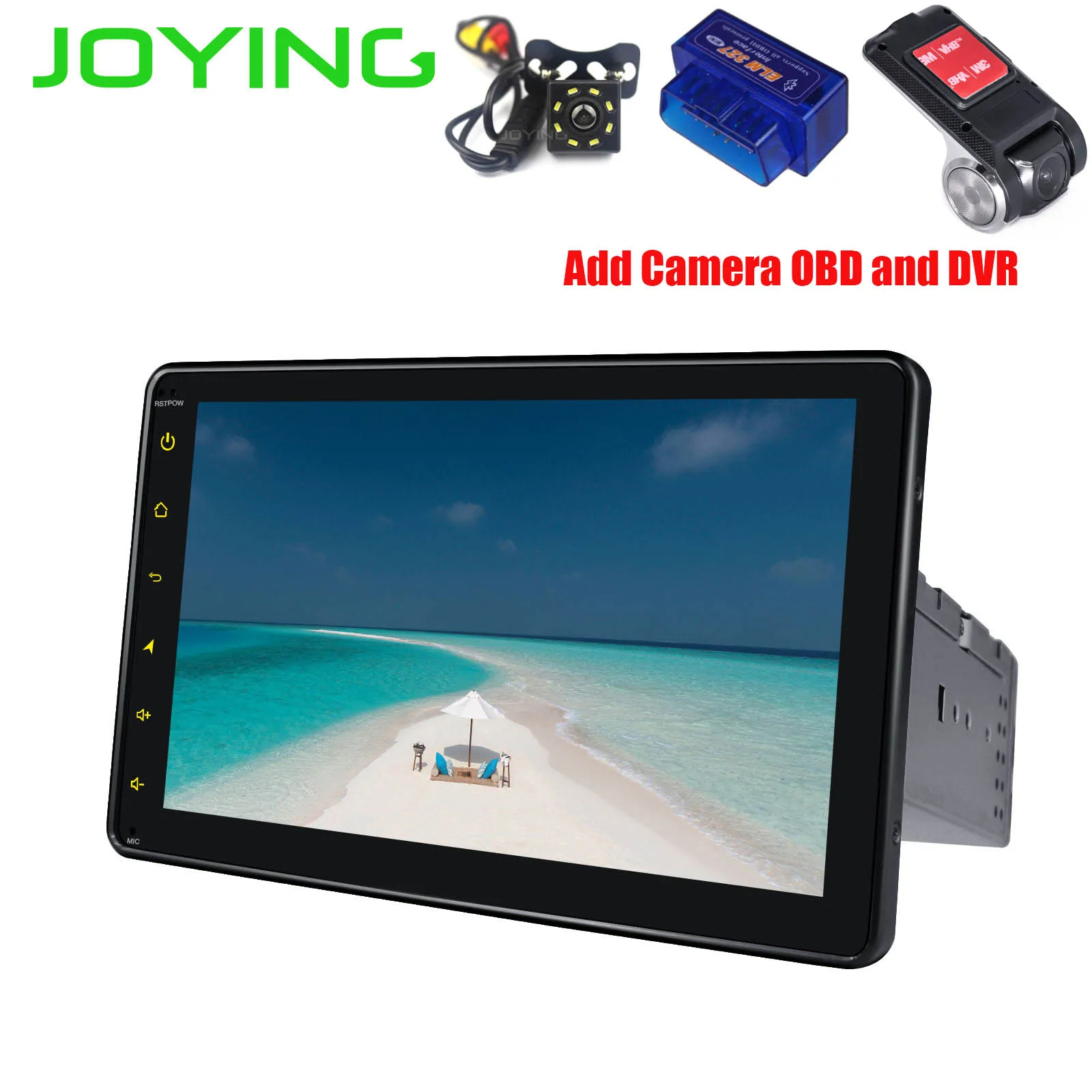 Add camera DVR OBD Радуясь " gps навигация 1024*600 головное устройство один Din Универсальный Android 8,1 Intel Восьмиядерный автомобильный стерео радио мультимедийный плеер - Цвет: Add camera DVR OBD