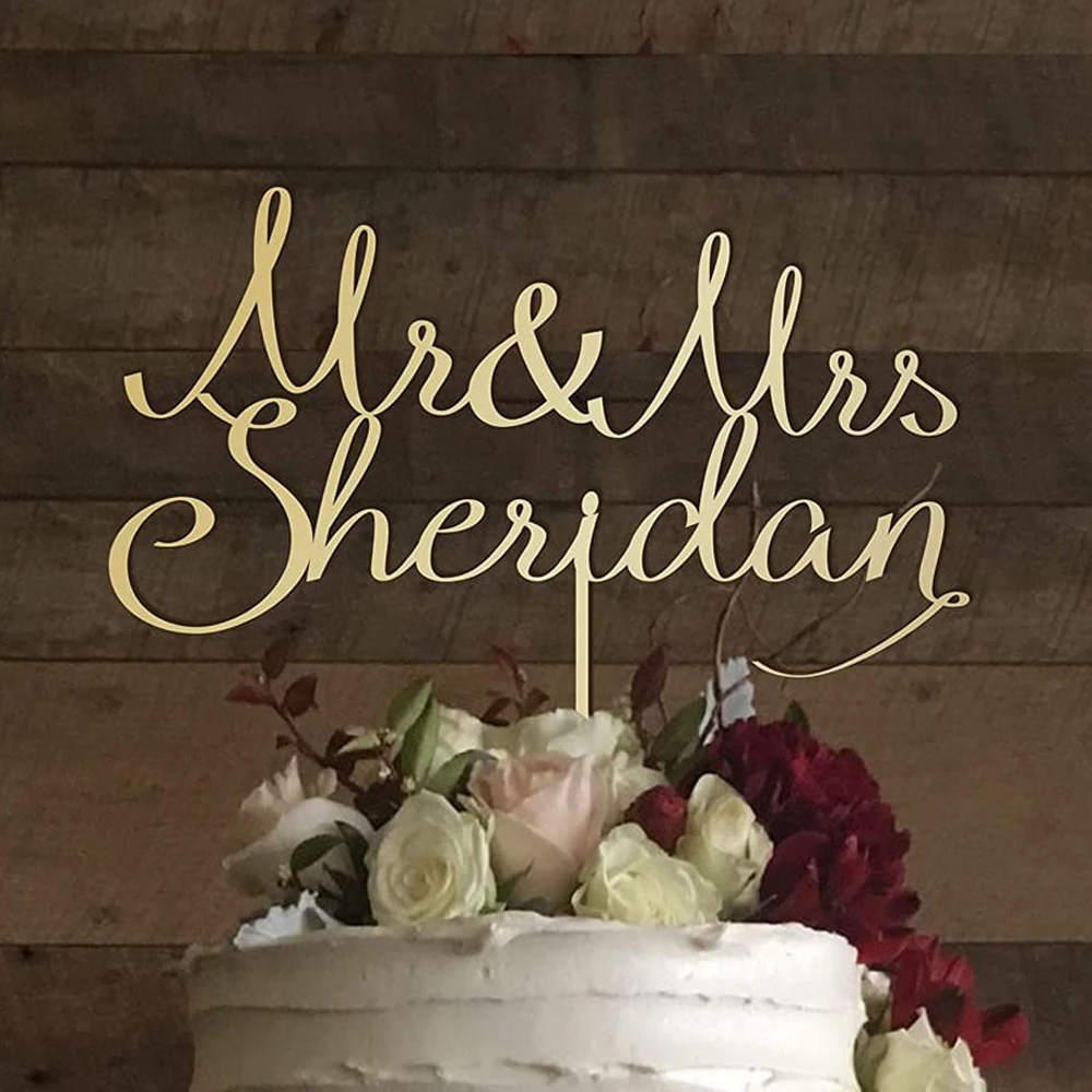 

Персонализированный свадебный торт мистер и миссис Топпер под заказ фамилия помолвка выпечка десерт юбилейные праздничные украшения