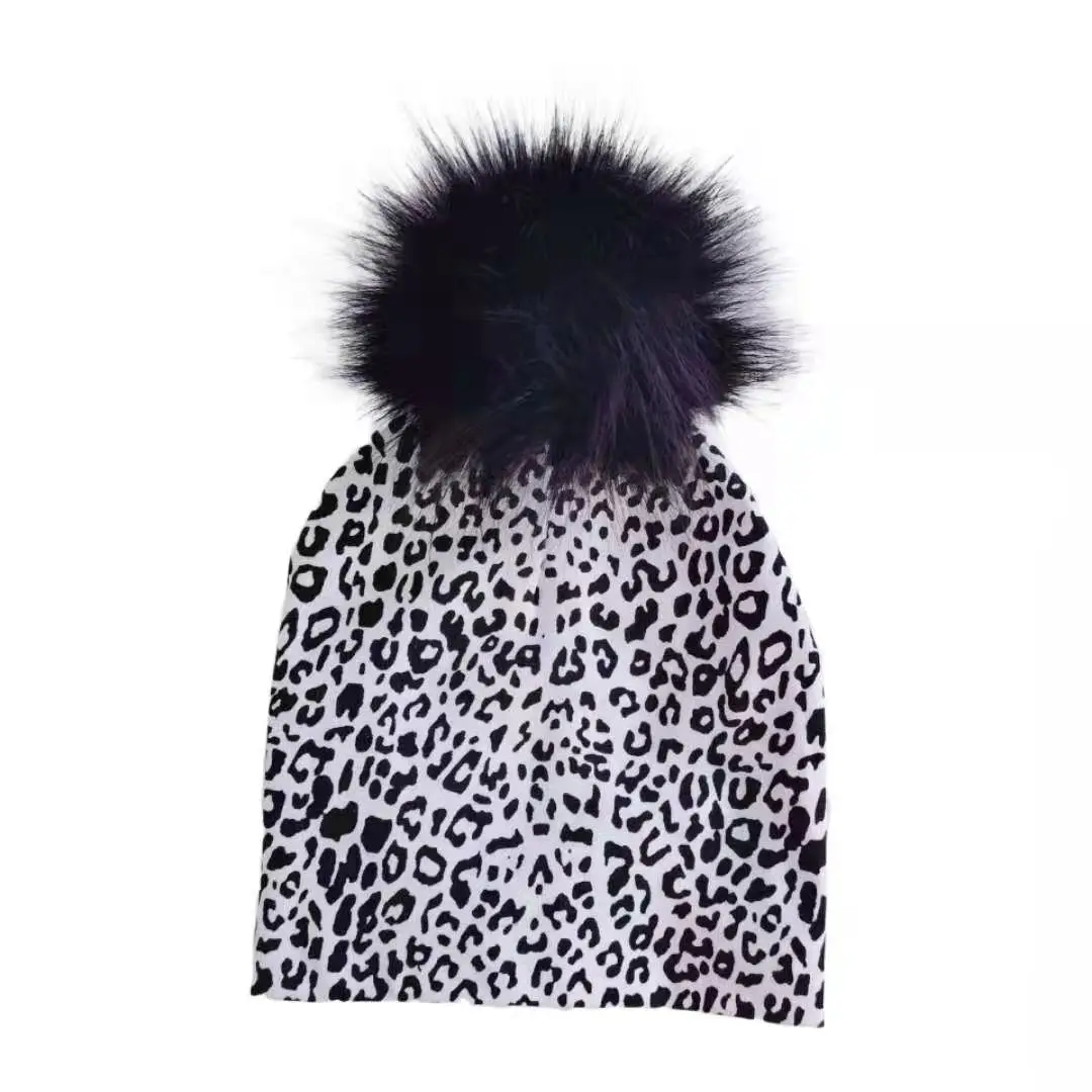 Шапка для новорожденных с леопардовым принтом Бордо в горошек | Детская одежда и