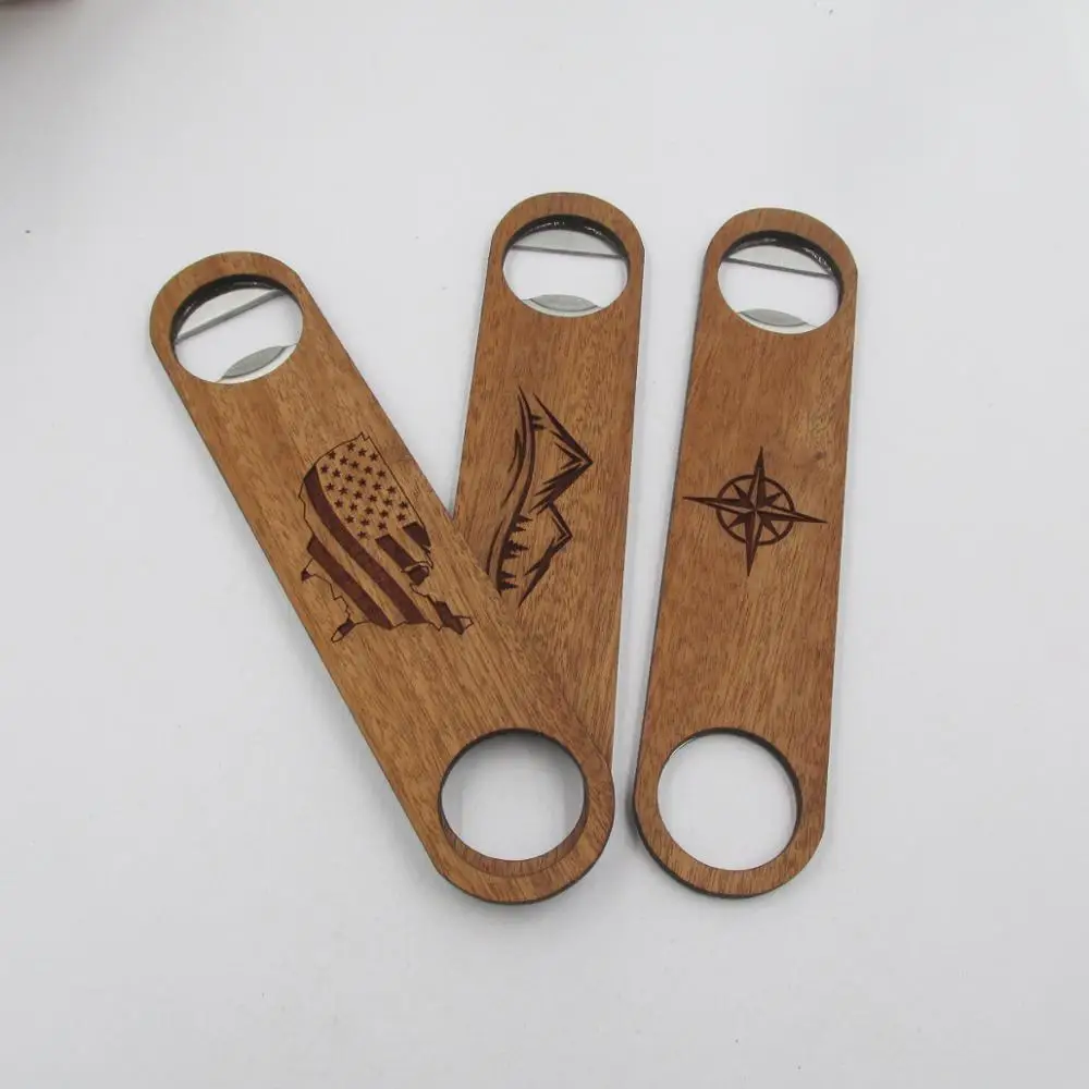 100% Premium Wood Bottle Opener Wooden Bank Mountain Anchor Bike Modern Design Beer Stainless-Steel Openers | Дом и сад