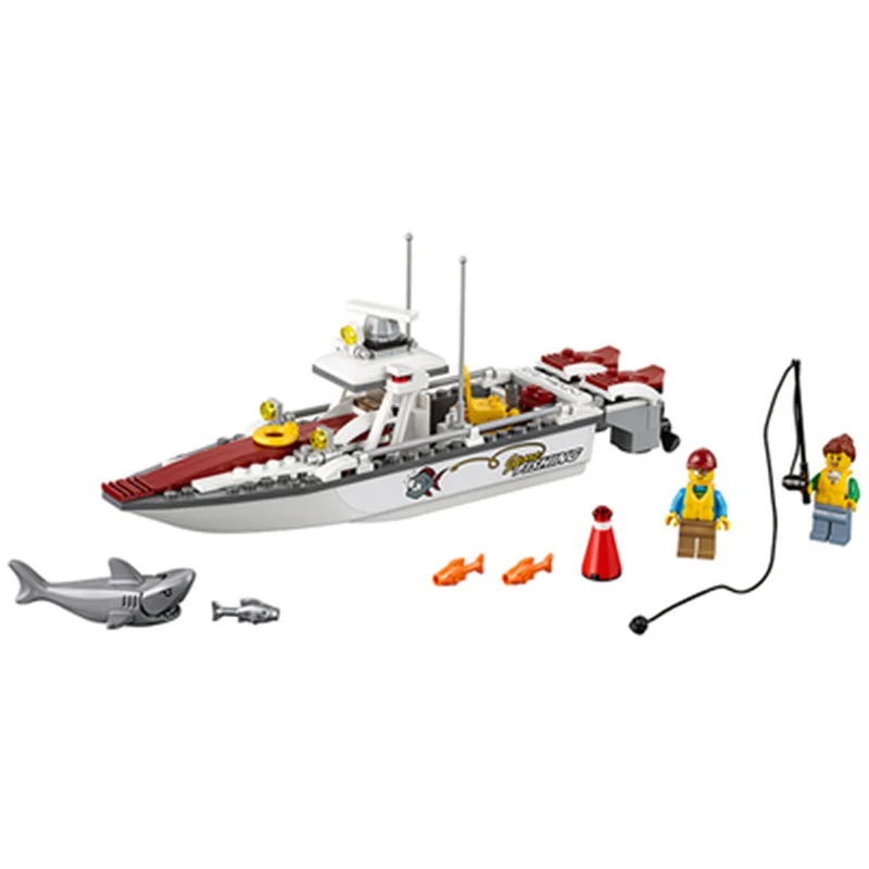 

160pcs 10646 City Series Fishing Yacht 60147 Children's Building Block Toy Gifts