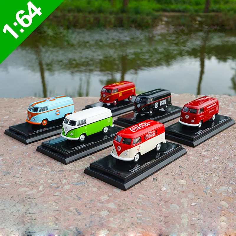 Оригинал 1:64 VW T1 фургон грузовой автобус модель автомобиля из сплава статическая