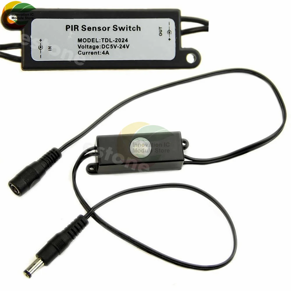 DC 5-24V 4A Automatic PIR Infrared Motion Sensor Detection Switch 5.5*2.1 Power Converter Male Female Adapter for LED Lamp | Электронные