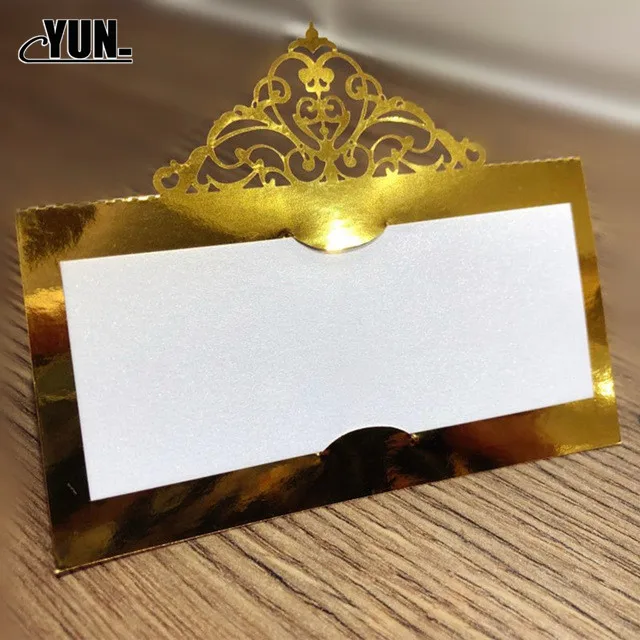 10 шт. лазерная резка сиденье карты винтажные настольные номер визитная карточка