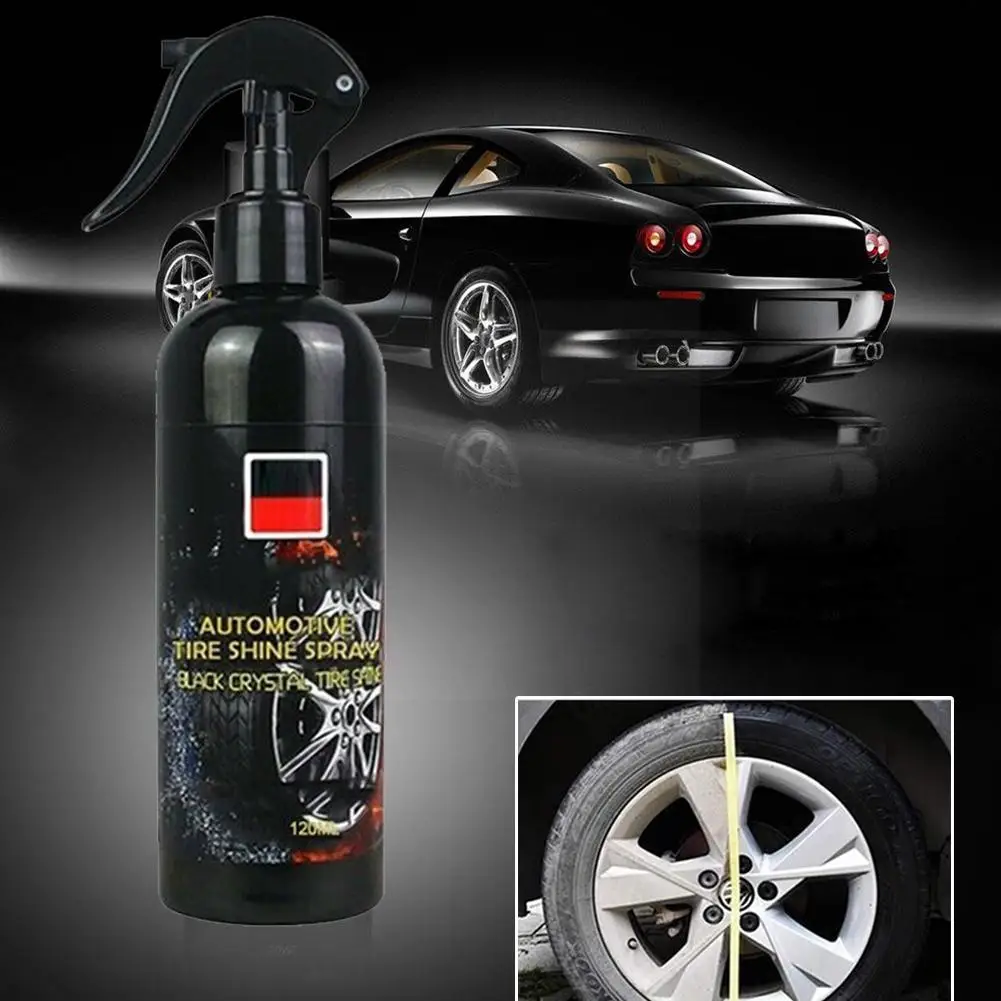 

120 мл Новая шина блеск для шин спрей глазирование покрытия для автомобиля резиновая шина черная Автомобильная восковая шина полировка шины ...