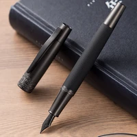 hongdian 6013 black metal fountain pen titanium black effbent nib gun black pen cap clip excellent business office gift pen