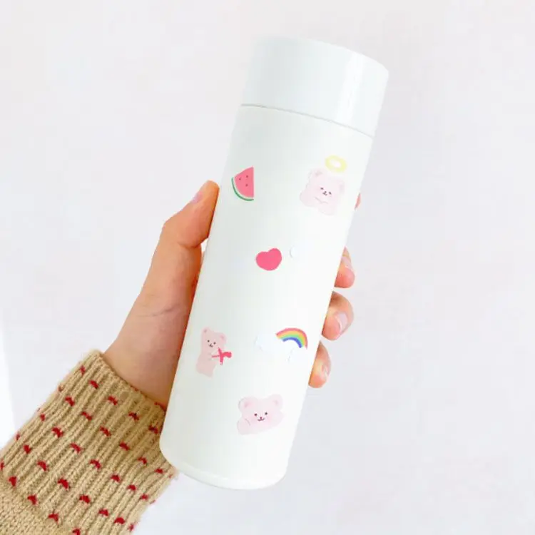 Ins милая розовая пушистая этикетка с медведем наклейка креативная девушка ручная