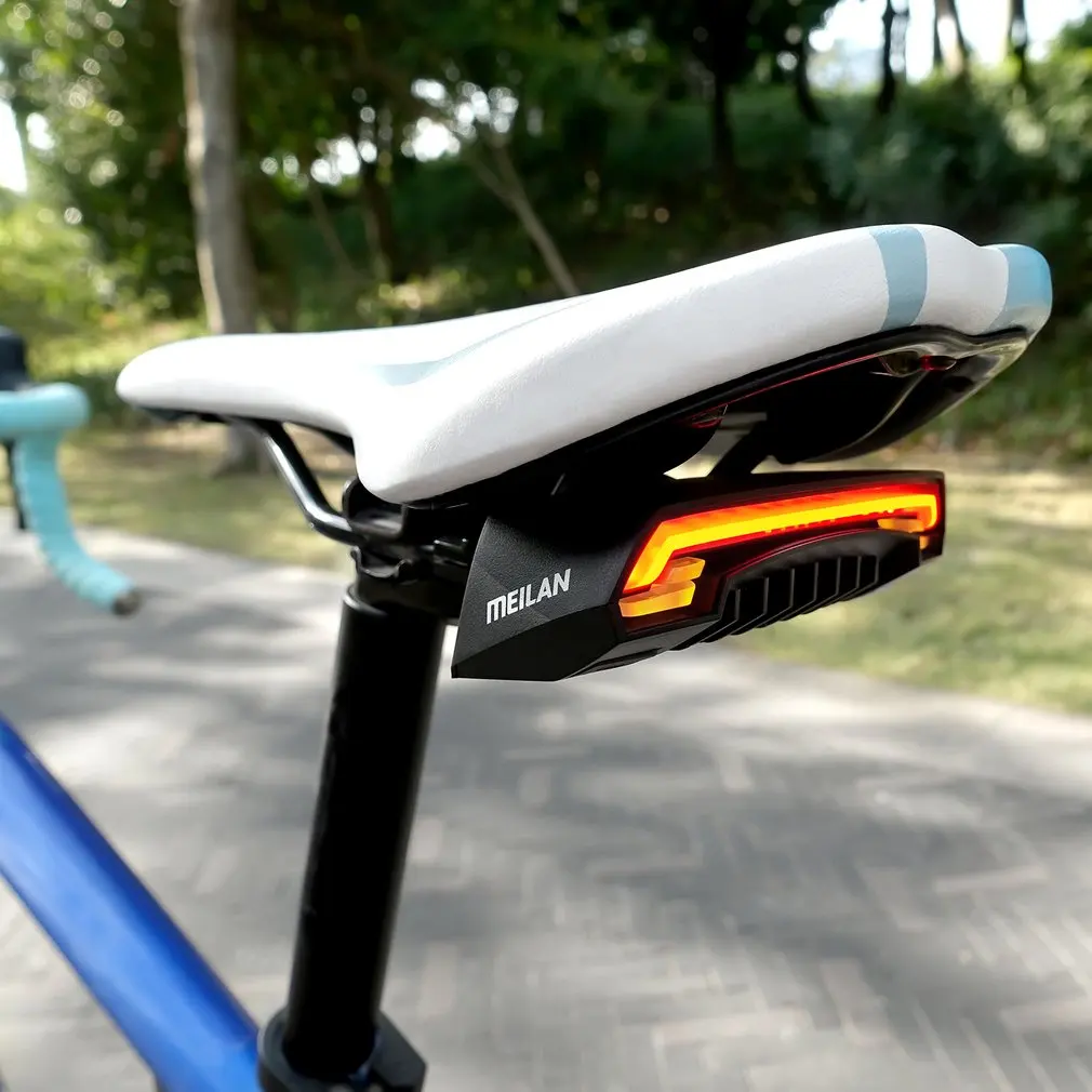 

Meilan X5 Wireless Bike Rear Light Bicycle Laser Tail Lamp Smart USB Rechargeable Cycling Light Remote Turn Led Lamp