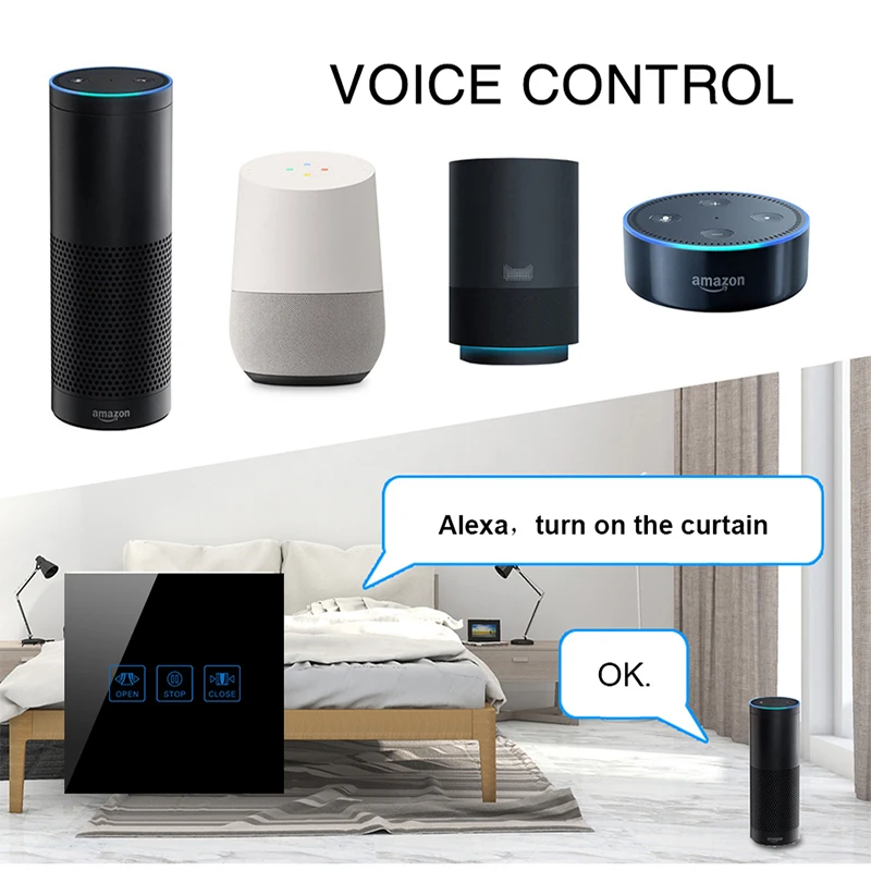 Wi Fi жалюзи сенсорный настенный выключатель панель из кристаллов электрические